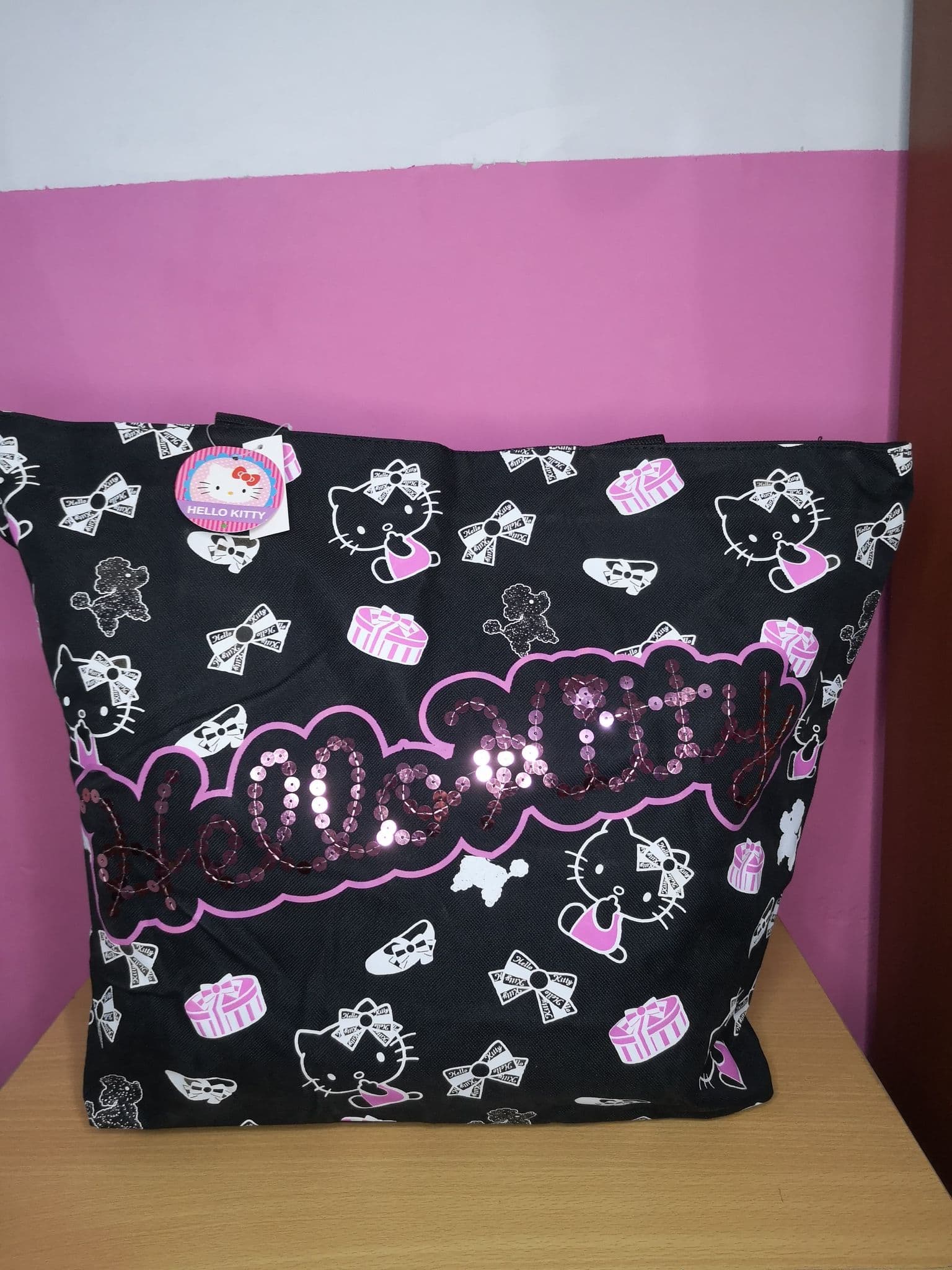 Bolso grande negro Hello Kitty