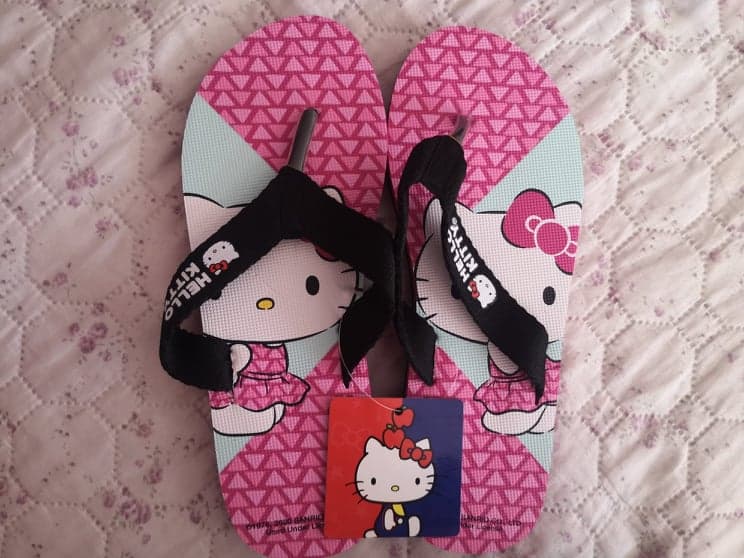 Sandalia con tira tela Hello Kitty